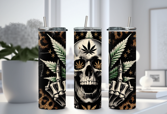 FUNNY WEED SKULL TUMBLER