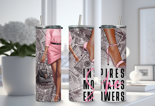 INSPIRE PINK DRESS TUMBLER