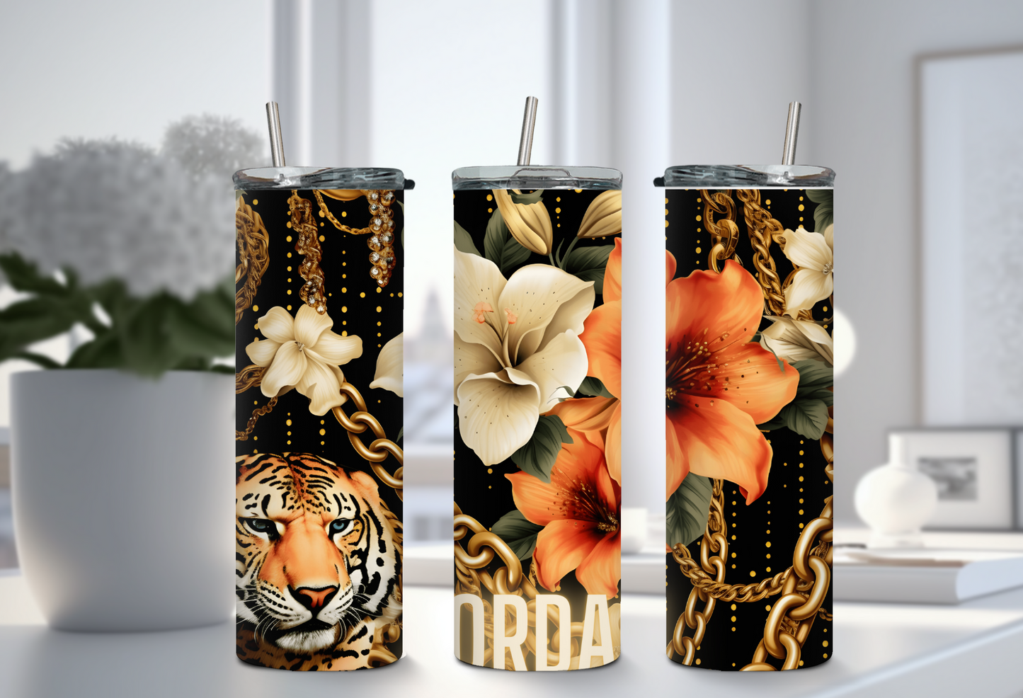 FLORAL CHAIN TUMBLER