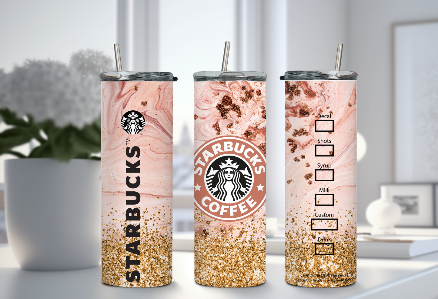 Rose Gold Coffee Tumbler