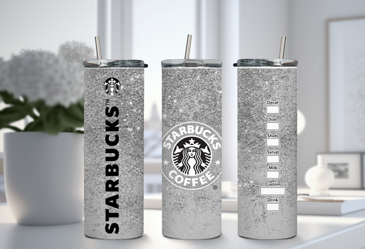 Silver Glitter Tumbler